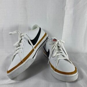 Nike Court Legacy Next Nature White Black Ochre DH3161-100 Womens Size 9